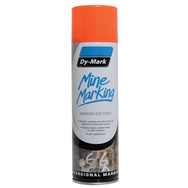 DY-MARK MINE MARKING HORIZONTAL FLURO ORANGE 350G AEROSOL